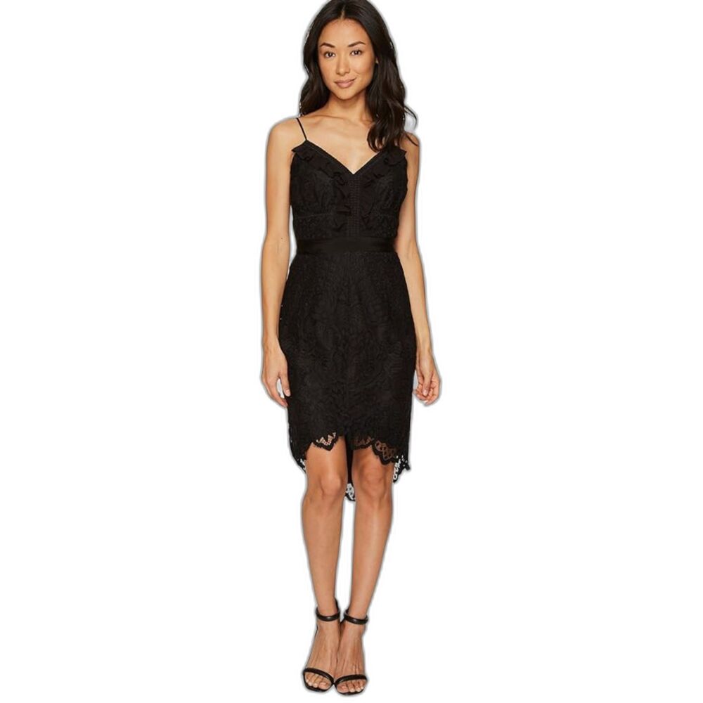 Adelyn Rae Womens Lena Woven Lace Hi-Low Sheath Dress